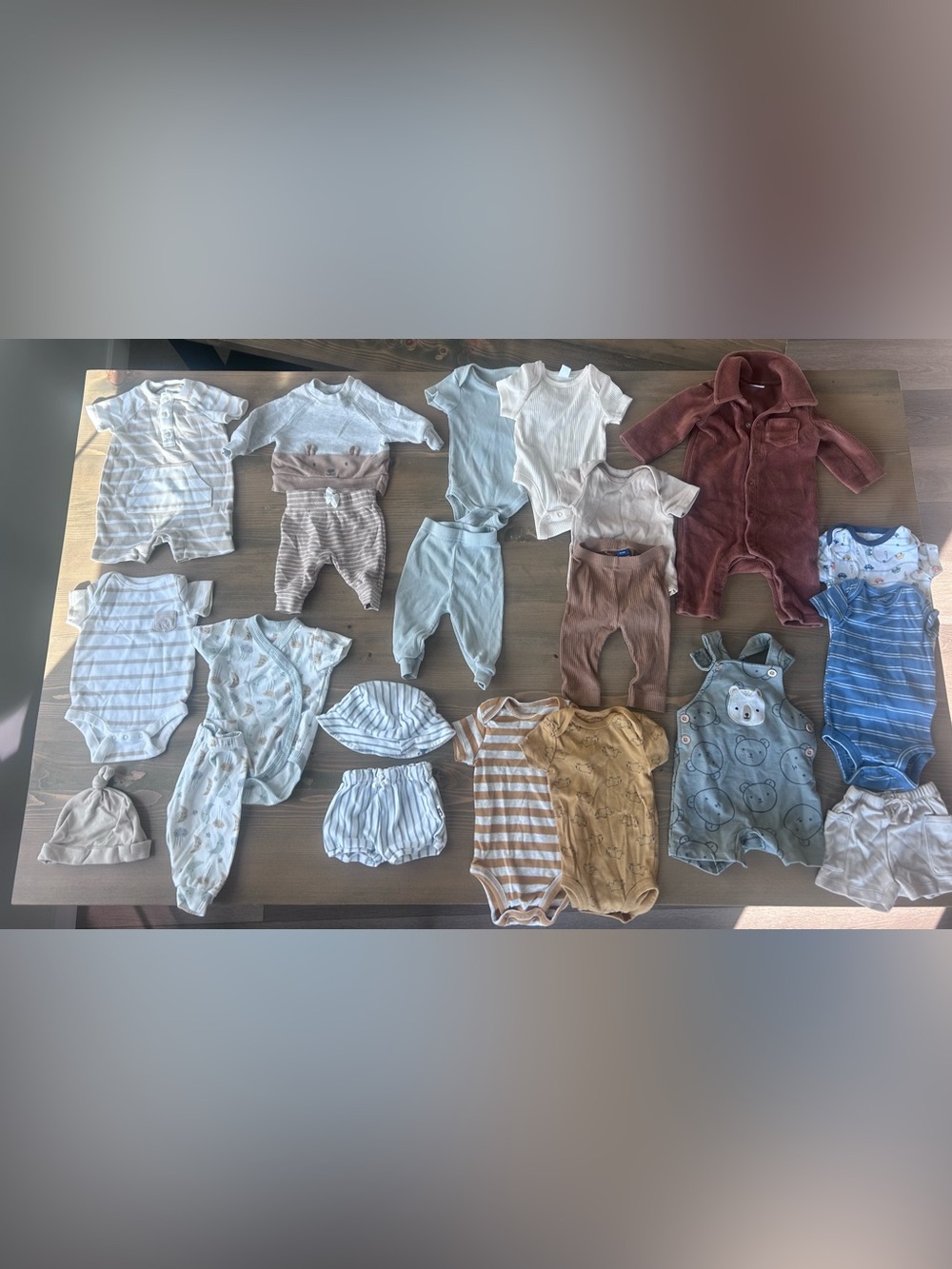 0-3 baby neutrals bundle - Blue, Cream, Brown